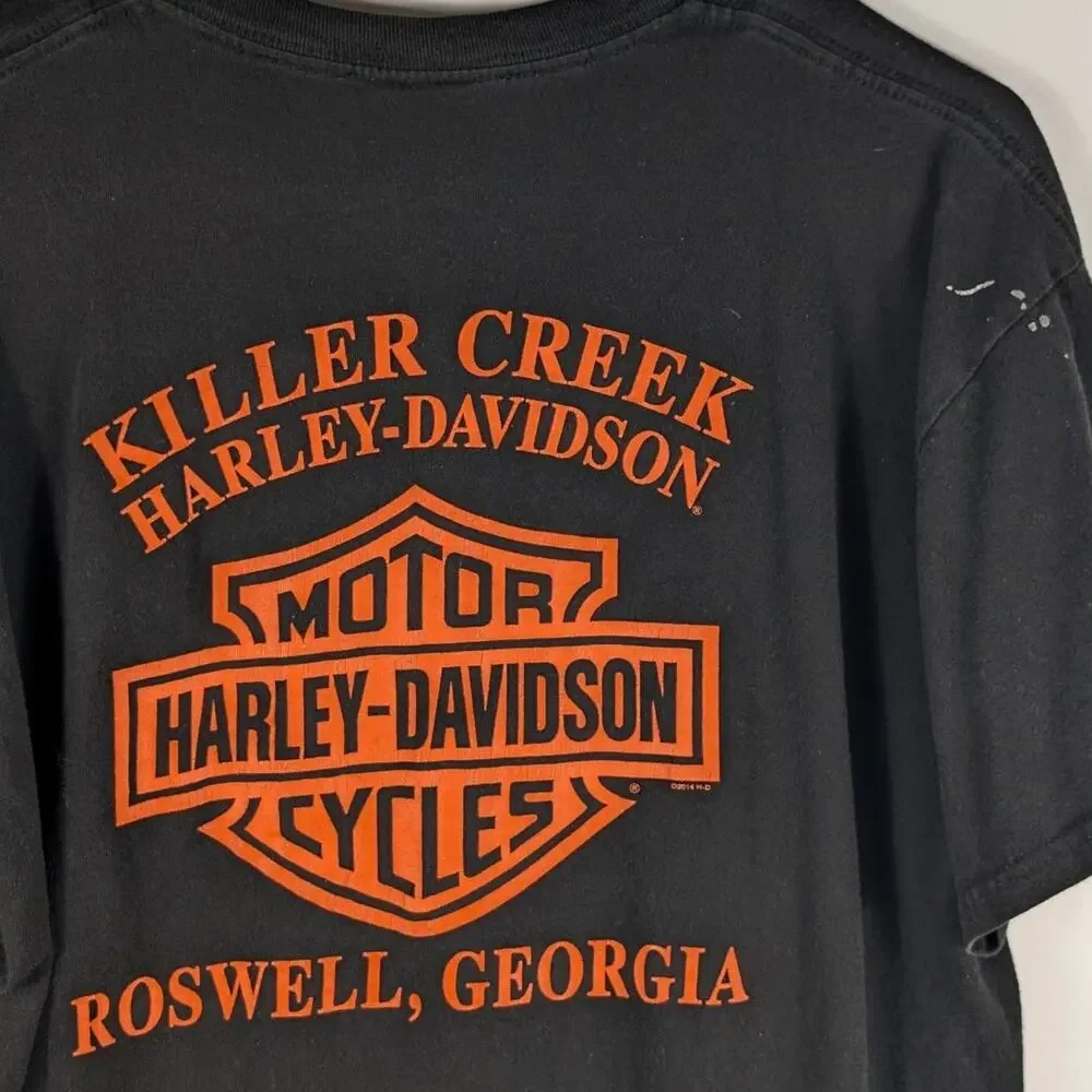 Harley Davidson L Graphic T Shirt Men Black Short Sleeve Killer Creek Roswell GA - Picture 4 of 4